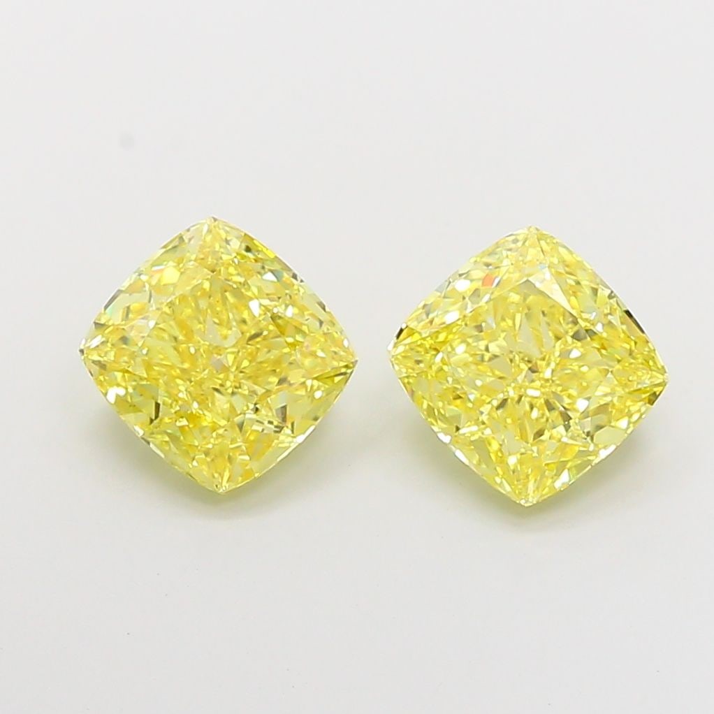 Loose Diamond - CUSHION MODIFIED 3.02ct Fancy Vivid Yellow VVS2