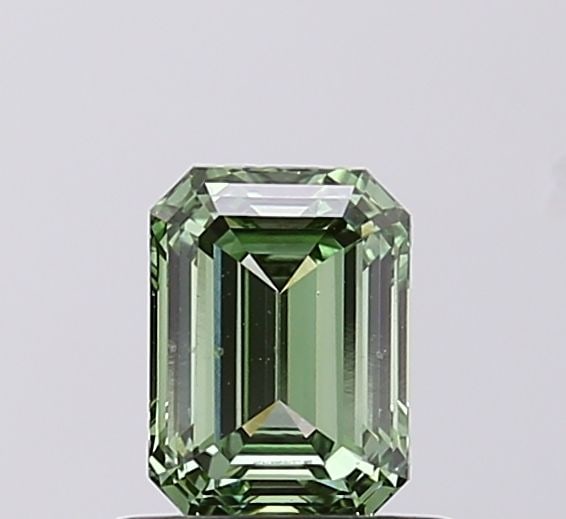 Loose Diamond - EMERALD 0.85ct Fancy Vivid Green VS2
