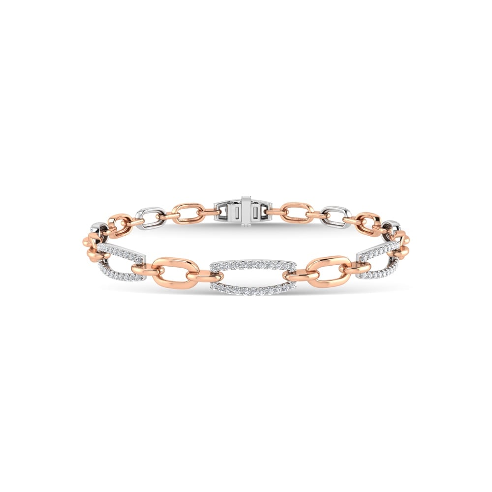 10K Two Tone Diamond 5/8 Ct.Tw. Fashion Bracelet