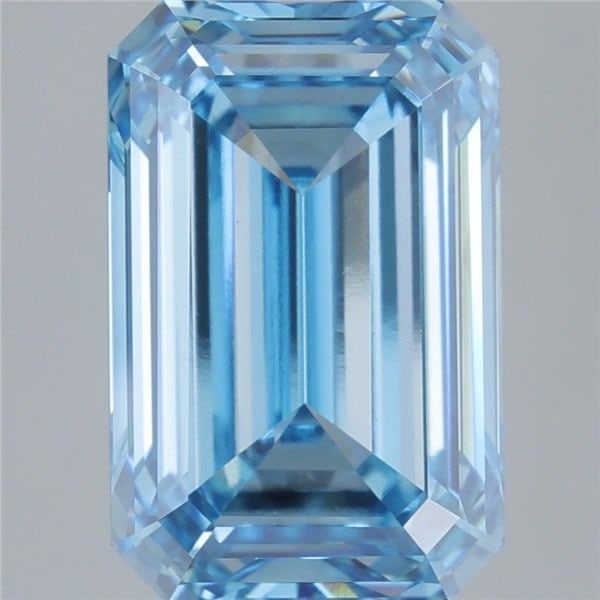 Loose Diamond - EMERALD 10.04ct Fancy Vivid Blue VS1: Loose Diamond - EMERALD 10.04ct Fancy Vivid Blue VS1 Source: This is a real non-mined Diamond that has been grown in a lab Shape: EMERALD Carats: 10.04 Color: Fancy Vivid Blue Certification: IGI Video