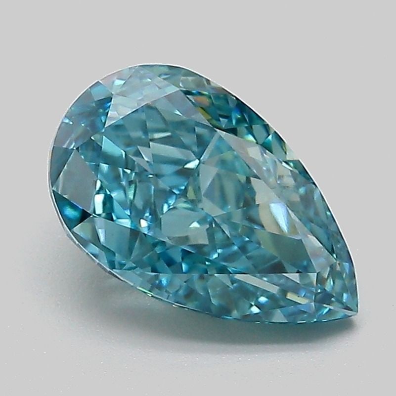 Loose Diamond - PEAR 2.1ct Fancy Vivid Greenish Blue VVS2