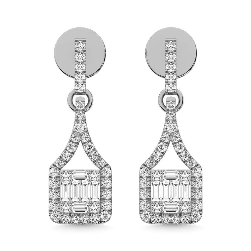14K White Gold Diamond 1/2 Ct.Tw. Fashion Earrings