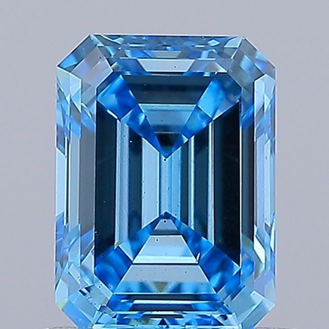 Loose Diamond - EMERALD 1.01ct Fancy Vivid Blue VS2