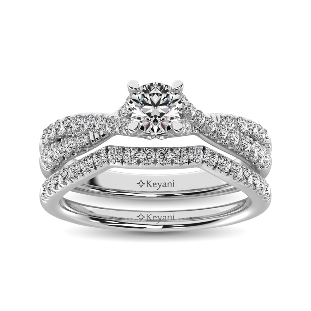 Diamond 1 Ct.Tw. Bridal Ring in 14K White Gold: Diamond 1 Ct.Tw. Bridal Ring in 14K White Gold 14k White Gold Stone Color: G-h Stone Clarity: Si2 Each ring is presented in standard size 6.5. Complimentary resizing is available between sizes 510 (in