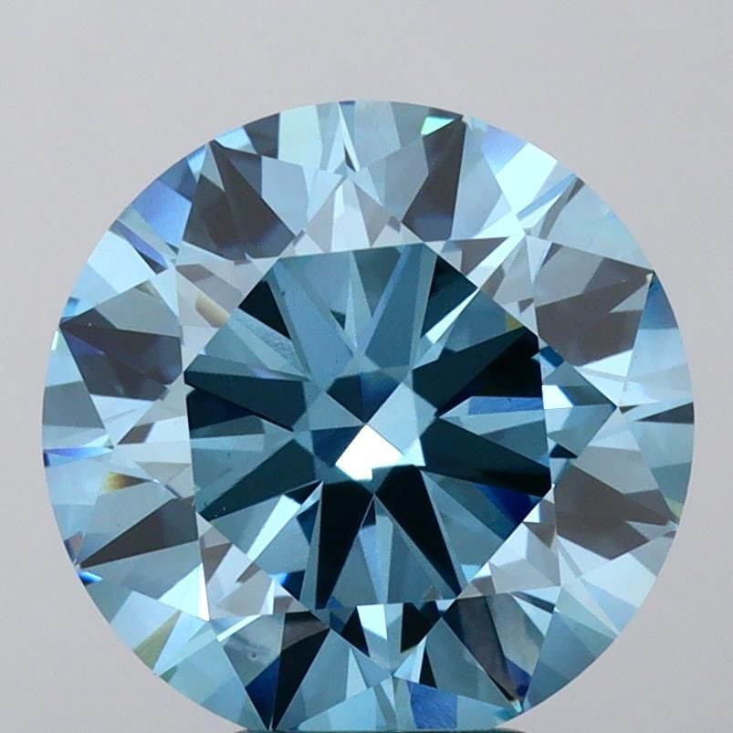 Ideal Loose Diamond - ROUND 6.17ct Fancy Vivid Blue VS1