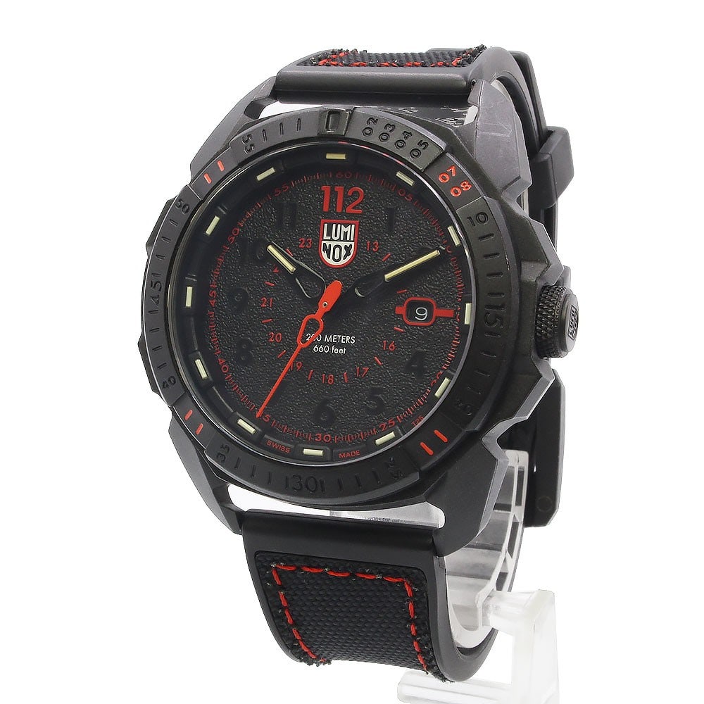 Luminox ICE-SAR 1002 Quartz 200M Black Textile Strap Watch: Luminox ICE-SAR 1002 Quartz 200M Black Textile Strap Watch This Luminox 1002 Ice SAR Arctic 1000 Series wristwatch is designed for men and developed in collaboration with Iceland's search and rescue t