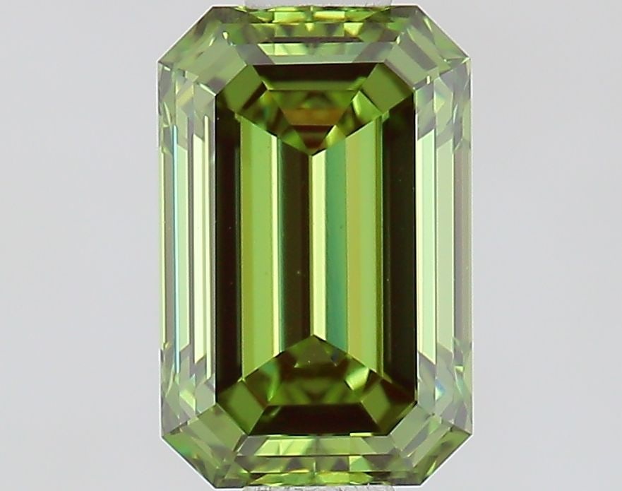 Loose Diamond - EMERALD 0.91ct Fancy Vivid Green VVS2