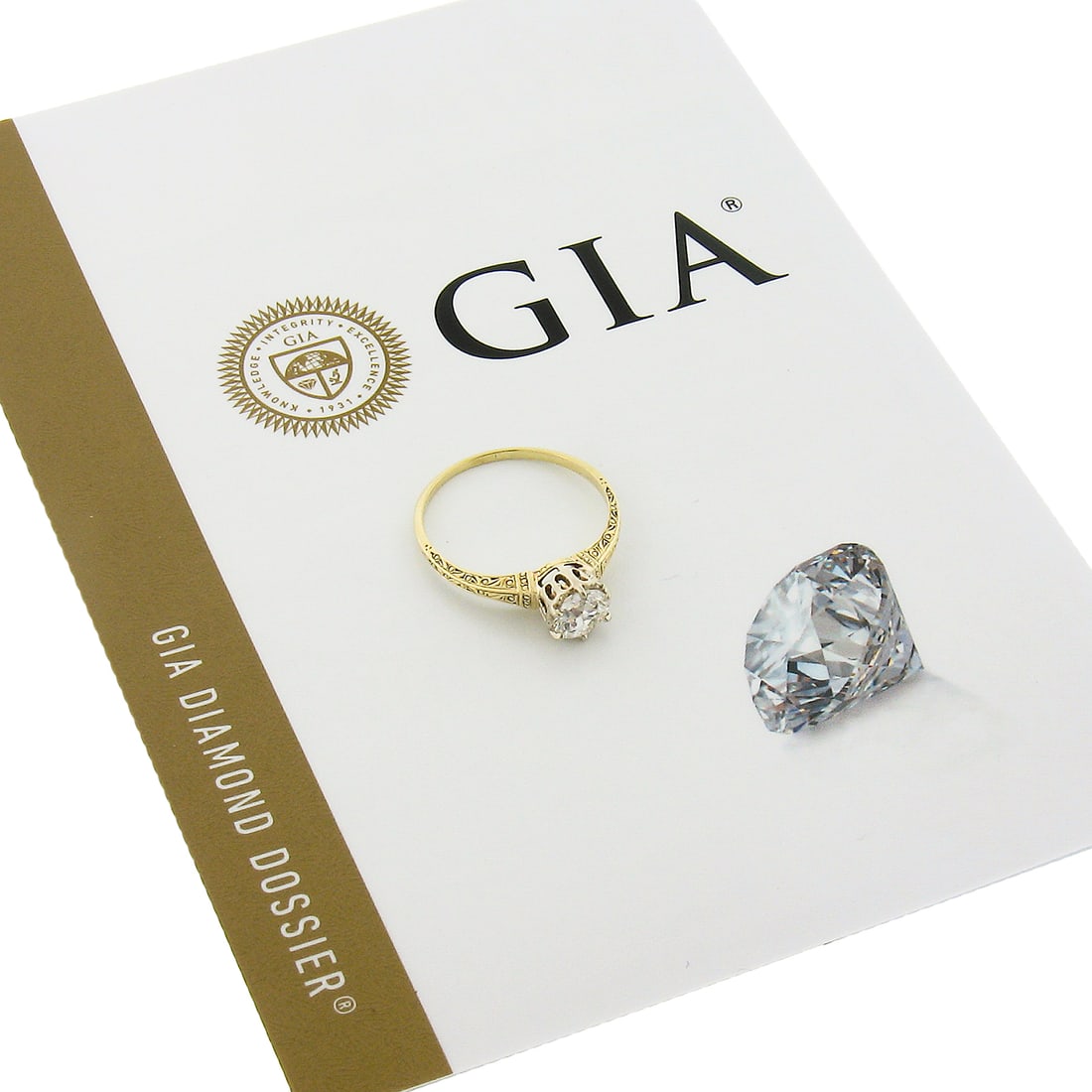 Edwardian GIA 0.78ct Old European Diamond 14K Gold Solitaire Ring: Edwardian GIA 0.78ct Old European Diamond 14K Gold Solitaire Ring This antique Edwardian engagement ring features a certified 0.78 carat old European cut diamond solitaire set in a finely crafted two-