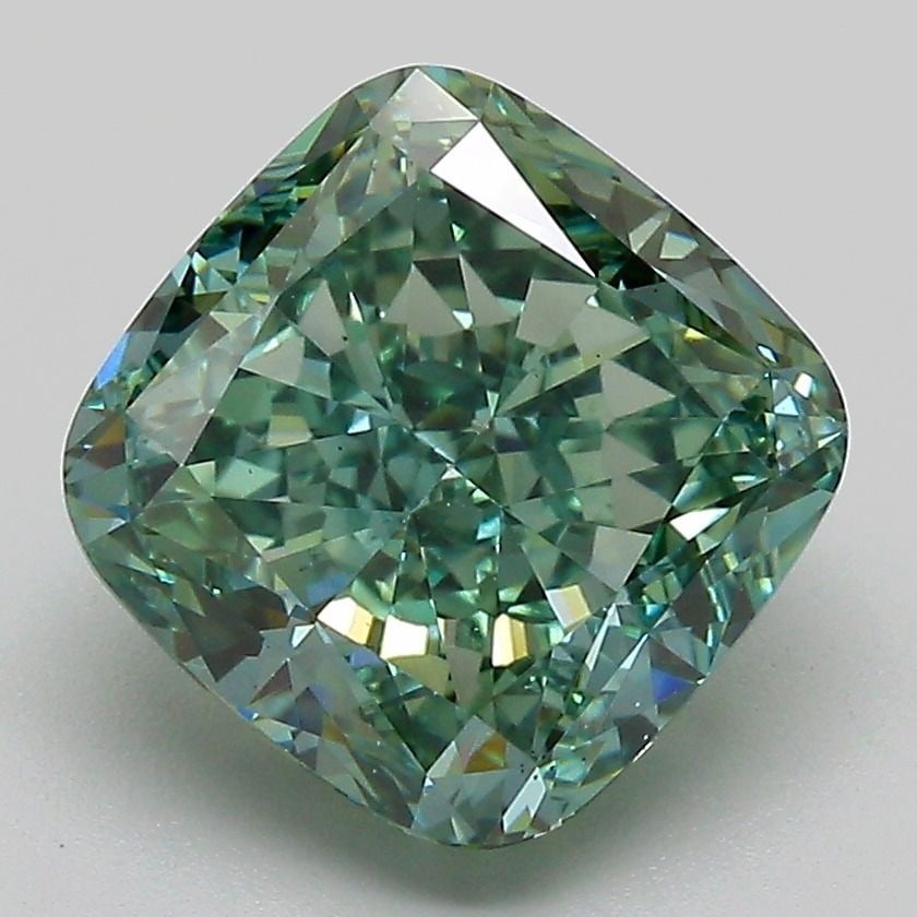 Loose Diamond - CUSHION MODIFIED 4.0ct Fancy Vivid Green VS1: Loose Diamond - CUSHION MODIFIED 4.0ct Fancy Vivid Green VS1 Source: This is a real non-mined Diamond that has been grown in a lab Shape: CUSHION MODIFIED Carats: 4.0 Color: Fancy Vivid Green Certific