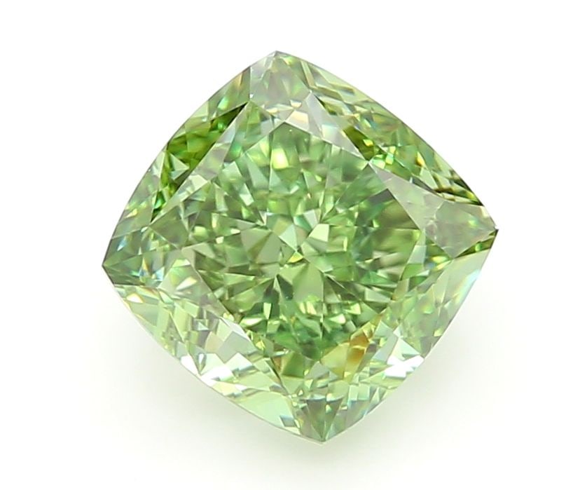 Loose Diamond - CUSHION MODIFIED 1.51ct Fancy Vivid Green VS1: Loose Diamond - CUSHION MODIFIED 1.51ct Fancy Vivid Green VS1 Source: This is a real non-mined Diamond that has been grown in a lab Shape: CUSHION MODIFIED Carats: 1.51 Color: Fancy Vivid Green Certif