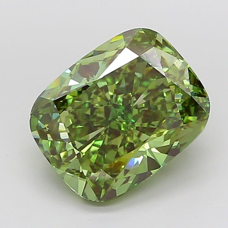 Loose Diamond - CUSHION MODIFIED 7.31ct Fancy Vivid Green VS2: Loose Diamond - CUSHION MODIFIED 7.31ct Fancy Vivid Green VS2 Source: This is a real non-mined Diamond that has been grown in a lab Shape: CUSHION MODIFIED Carats: 7.31 Color: Fancy Vivid Green Certif