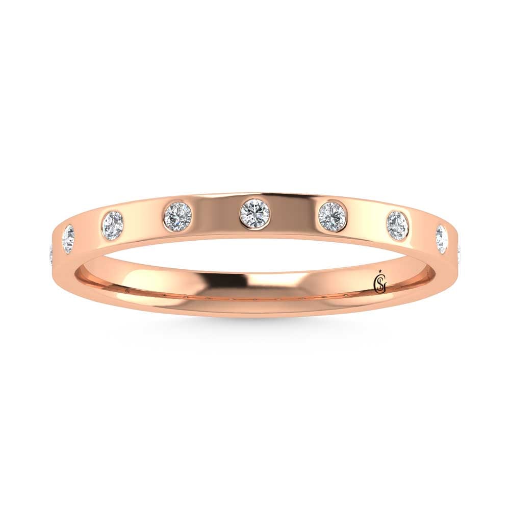 14K Rose Gold Diamond 1/10 Ct.Tw. Stackable Band