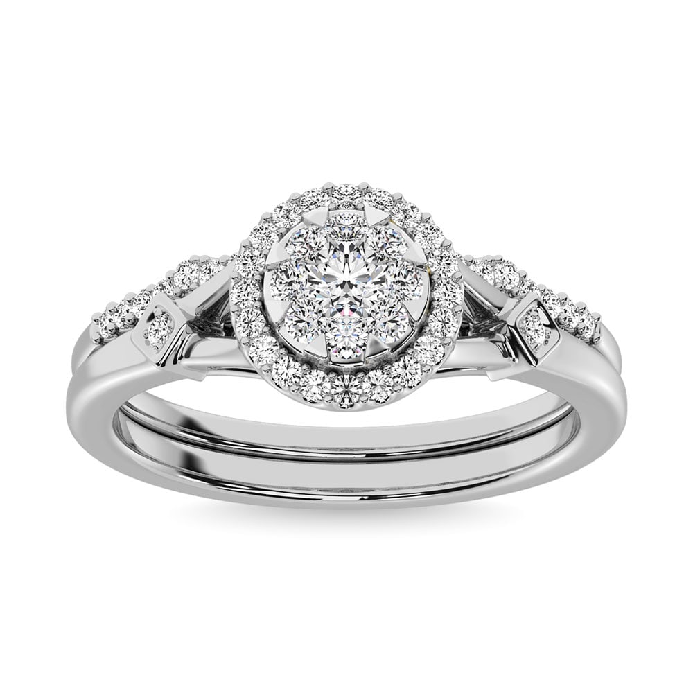 Diamond 1/2.Tw. Bridal Ring in 14K White Gold: Diamond 1/2.Tw. Bridal Ring in 14K White Gold 14k White Gold Stone Color: G-h Stone Clarity: I1 Each ring is presented in standard size 6.5. Complimentary resizing is available between sizes 510 (in 1