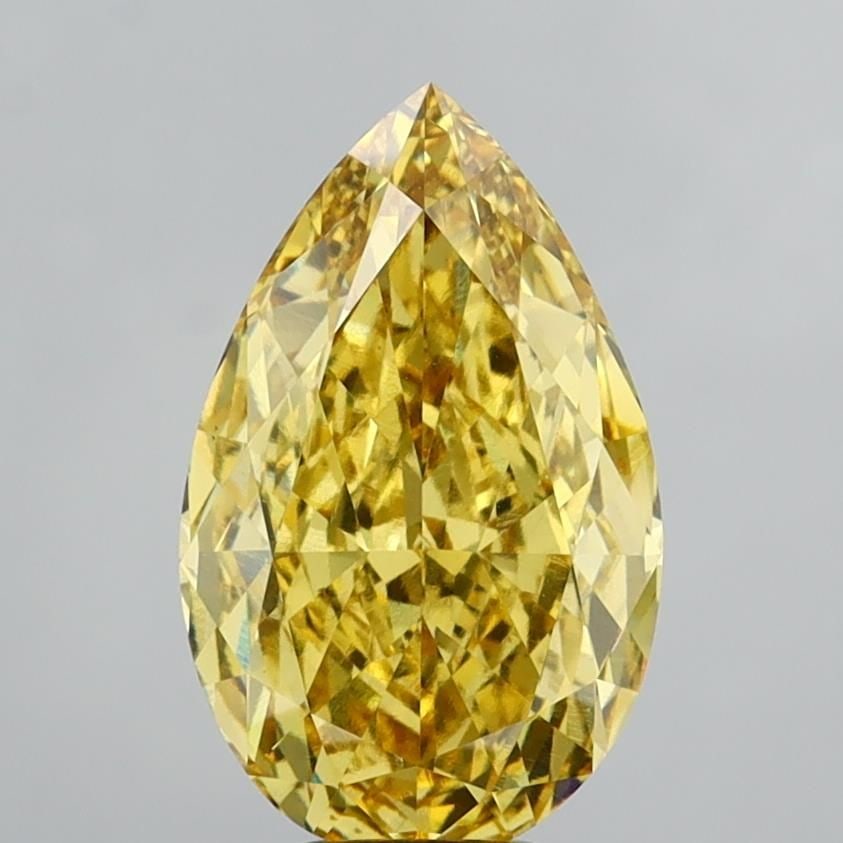 Loose Diamond - PEAR 7.08ct Fancy Vivid Yellow VS1