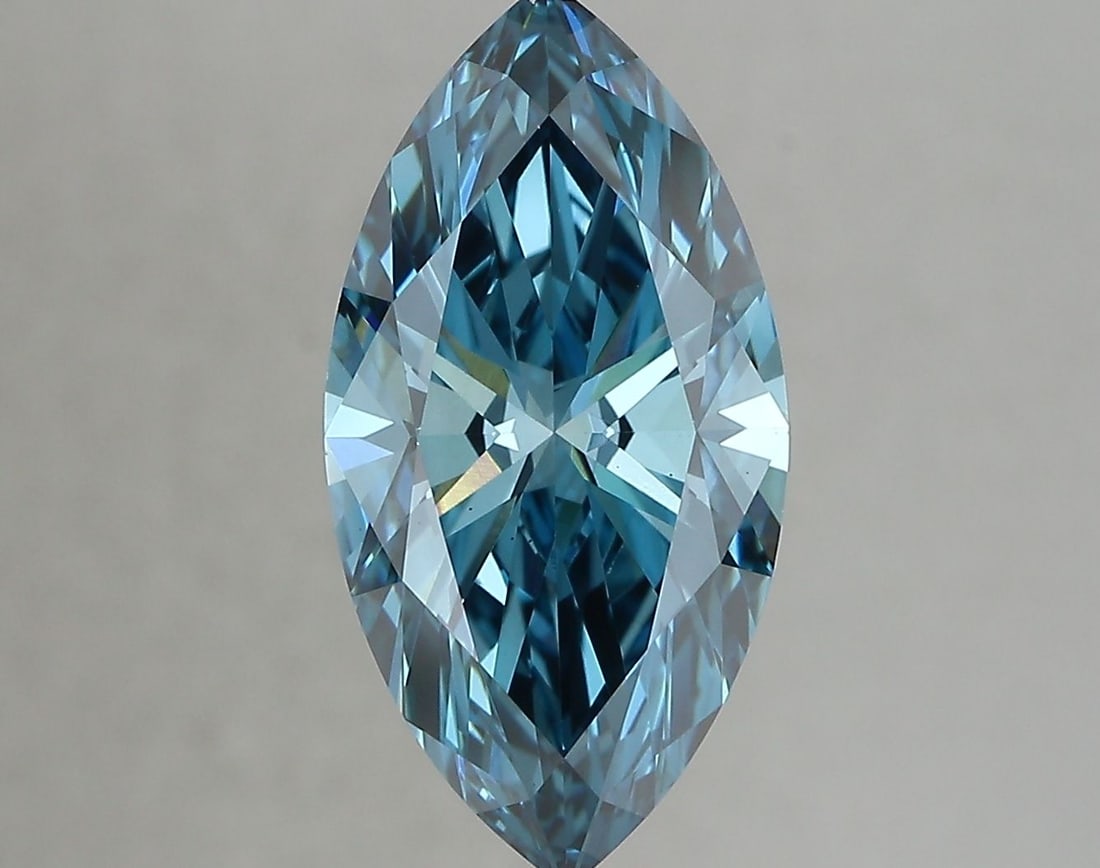 Loose Diamond - MARQUISE 3.44ct Fancy Vivid Blue VS1