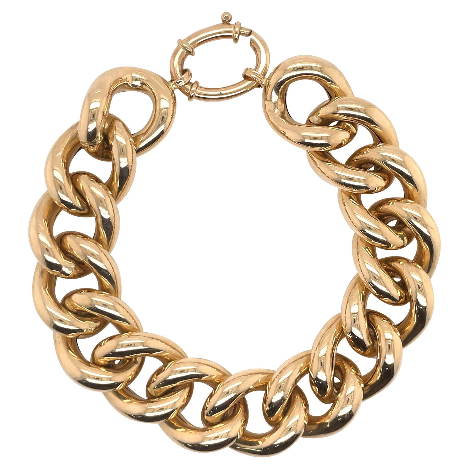 Harbor Diamonds 14K Yellow Gold Contemporary Link Bracelet 34.1g