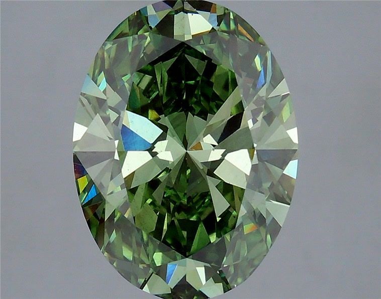 Loose Diamond - OVAL 5.02ct Fancy Vivid Green VS1