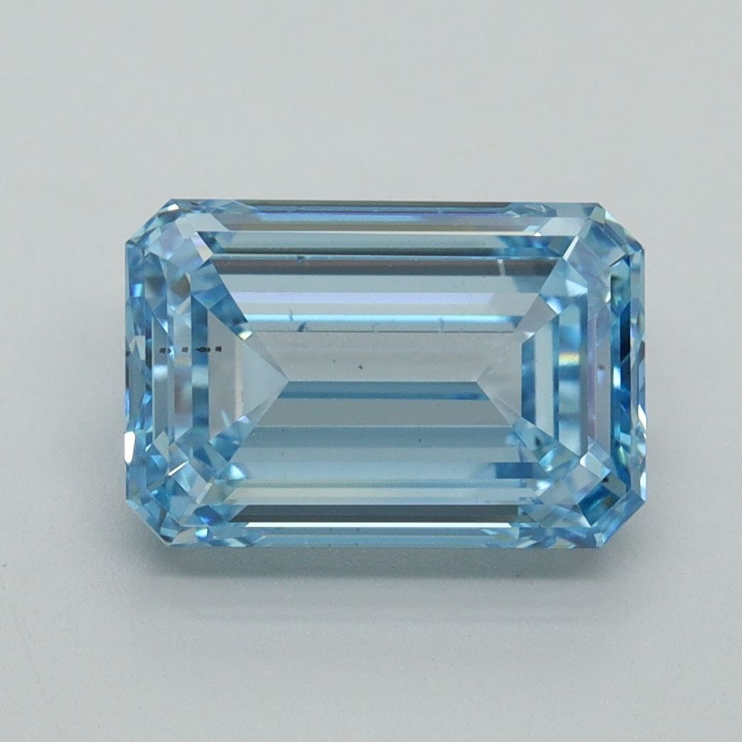 Loose Diamond - EMERALD 3.02ct Fancy Intense Blue SI1