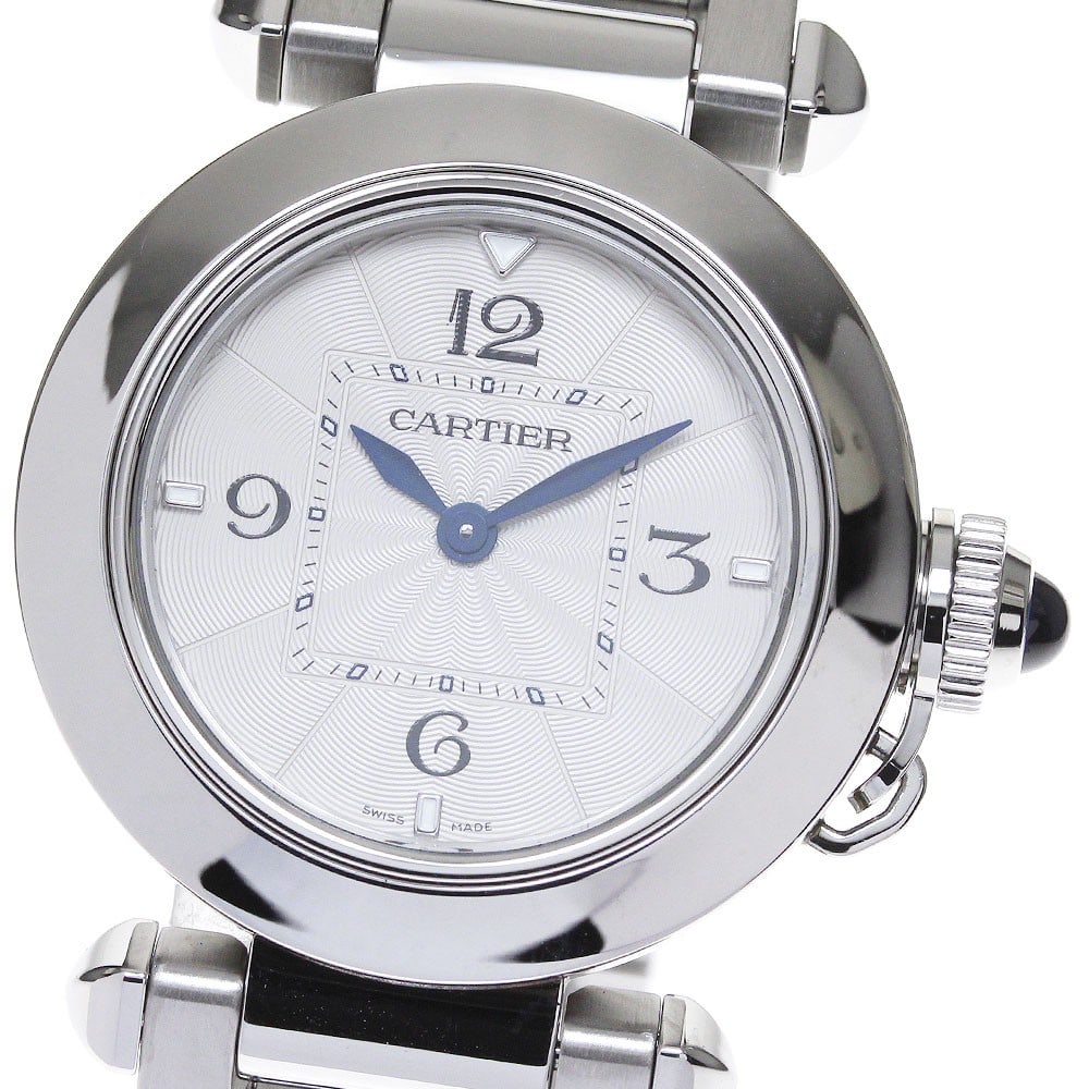 Cartier WSPA0021 Pasha 30mm Ladies Quartz Wristwatch Stainless Steel