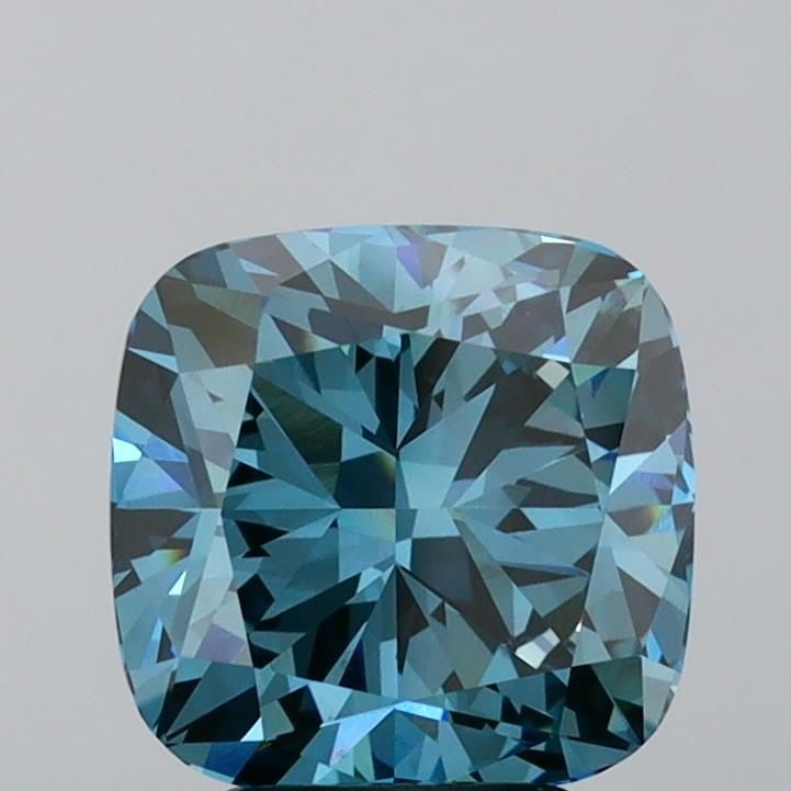 Loose Diamond - CUSHION BRILLIANT 3.84ct Fancy Vivid Blue VS1: Loose Diamond - CUSHION BRILLIANT 3.84ct Fancy Vivid Blue VS1 Source: This is a real non-mined Diamond that has been grown in a lab Shape: CUSHION BRILLIANT Carats: 3.84 Color: Fancy Vivid Blue Certif