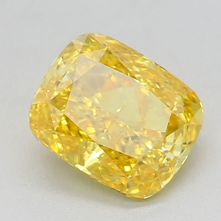 Loose Diamond - CUSHION MODIFIED 0.81ct Fancy Vivid Yellow VVS2