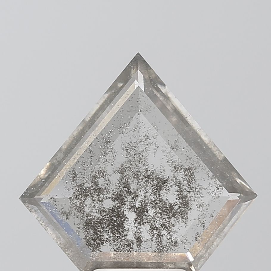 Loose Diamond - TRIANGULAR 3.32ct Salt and Pepper I2: Loose Diamond - TRIANGULAR 3.32ct Salt and Pepper I2 Source: This is a real non-mined Diamond that has been grown in a lab Shape: TRIANGULAR Carats: 3.32 Color: Salt and Pepper Certification: NONE Vid