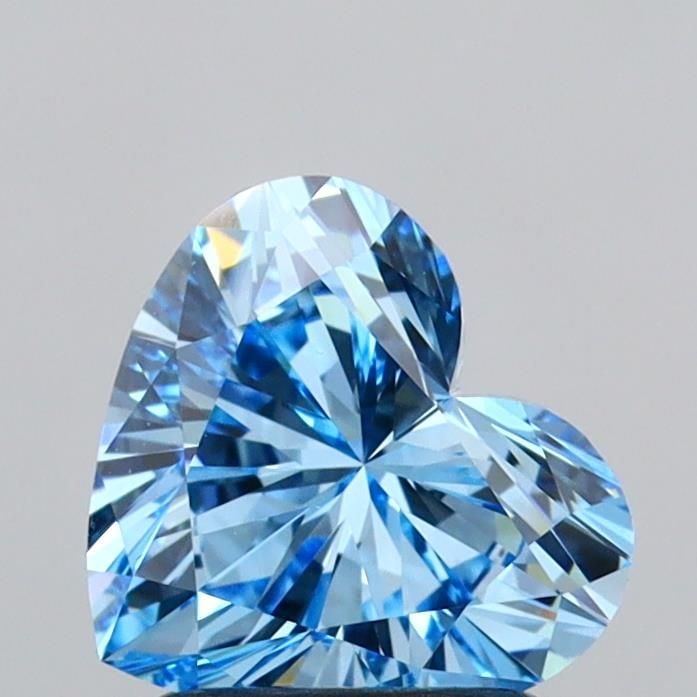 Loose Diamond - HEART 1.5ct Fancy Vivid Blue VS1: Loose Diamond - HEART 1.5ct Fancy Vivid Blue VS1 Source: This is a real non-mined Diamond that has been grown in a lab Shape: HEART Carats: 1.5 Color: Fancy Vivid Blue Certification: IGI Video: