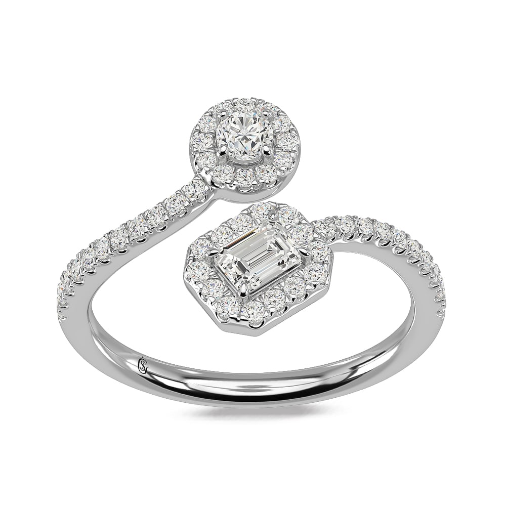 14K White Gold Diamond 5/8 Ct.Tw Fashion Ring (1 of 4)