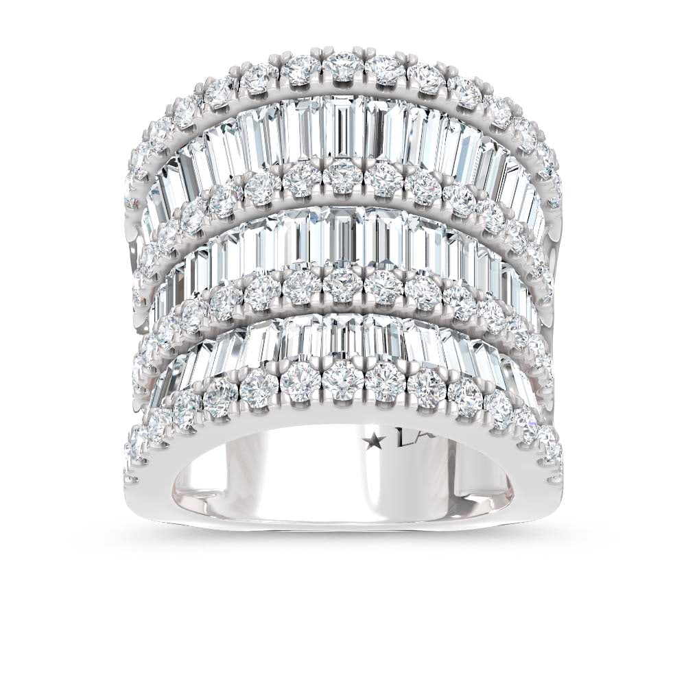 14K White Gold Lab Grown Diamond Round and Tapper 5 Ct.Tw. Round and Tapper Fashion Band