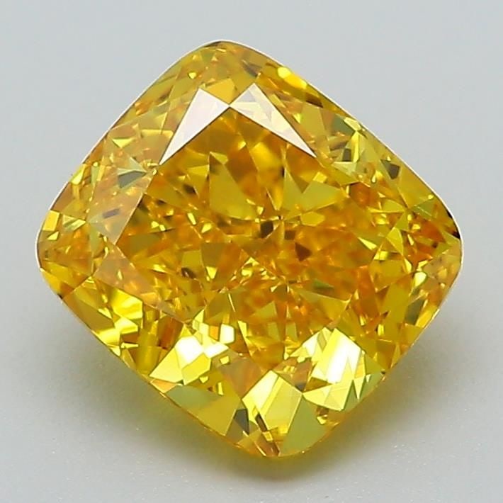 Loose Diamond - CUSHION MODIFIED 2.05ct Fancy Vivid Yellow VVS2