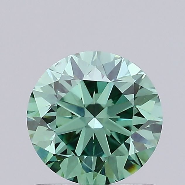 Loose Diamond - ROUND 0.89ct Fancy Vivid Green VS2