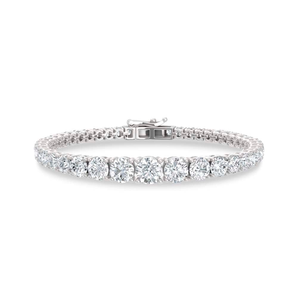 14K White Gold Lab Grown Diamond 10 Ct.Tw. Gratuating Bracelet