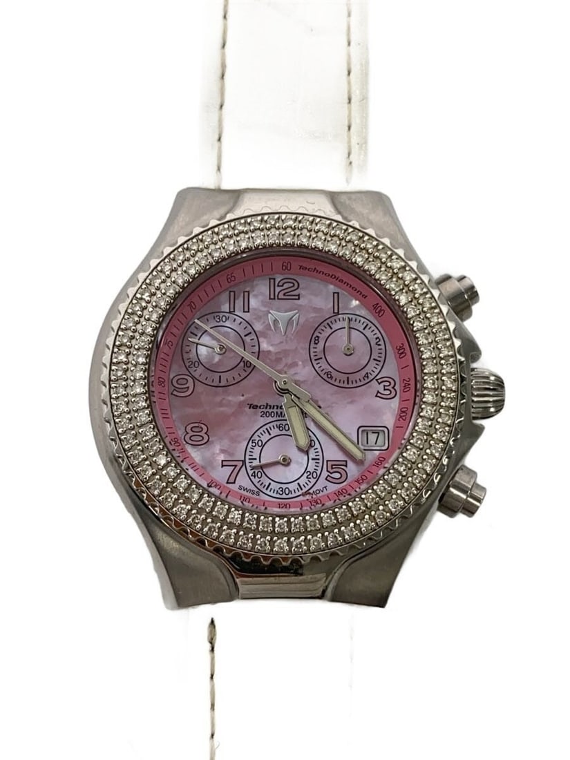 Techno Marine Pink Leather Swiss Women's Wristwatch (1 of 5)
