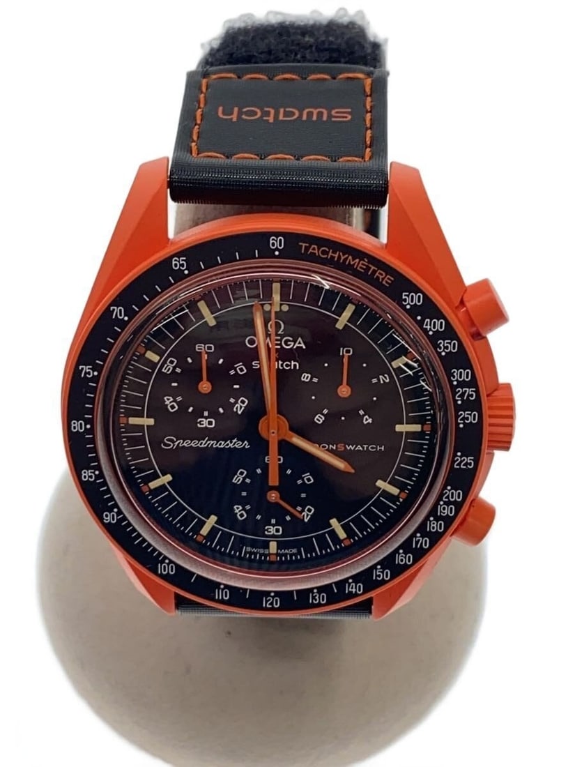 OMEGAxSWATCH Black Men's Wristwatch Mission on Earth SO330100