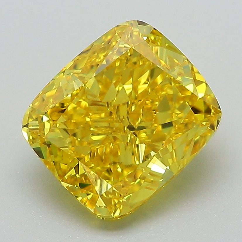 Loose Diamond - CUSHION MODIFIED 3.01ct Fancy Vivid Yellow VS1