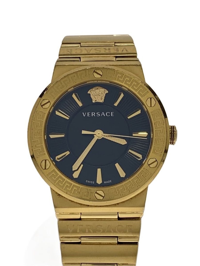 Versace Quartz Black Stainless Steel Women's Wristwatch VEVH00820: Versace Quartz Black Stainless Steel Women's Wristwatch VEVH00820 This VERSACE Greco Logo Quartz wristwatch is designed for women and crafted with materials sourced from Switzerland. The watch feature