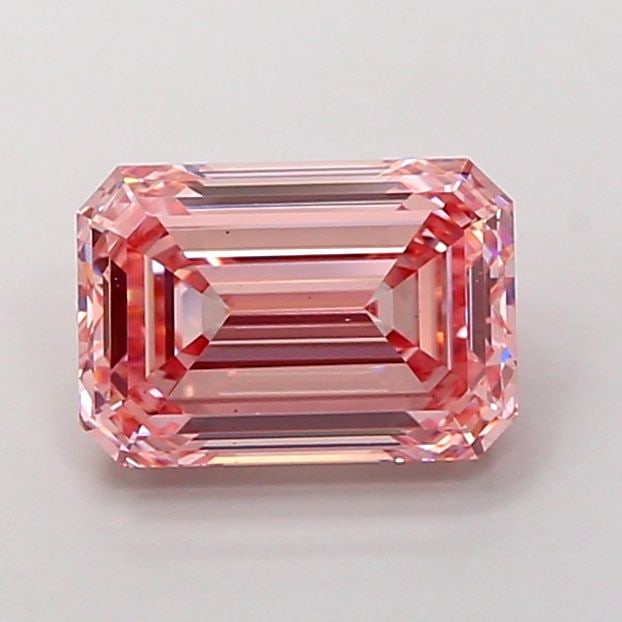 Loose Diamond - EMERALD 3.57ct Fancy Vivid Pink VS1