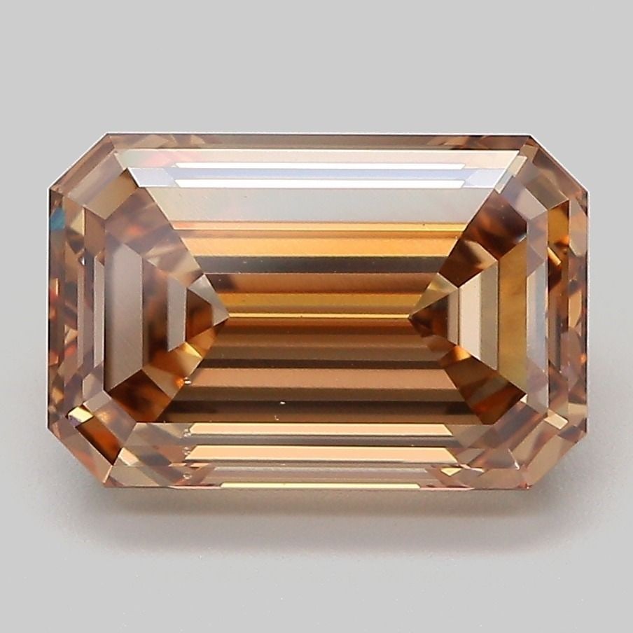 Loose Diamond - EMERALD 3.85ct Fancy Brown VS2: Loose Diamond - EMERALD 3.85ct Fancy Brown VS2 Source: This is a real non-mined Diamond that has been grown in a lab Shape: EMERALD Carats: 3.85 Color: Fancy Brown Certification: IGI Video: