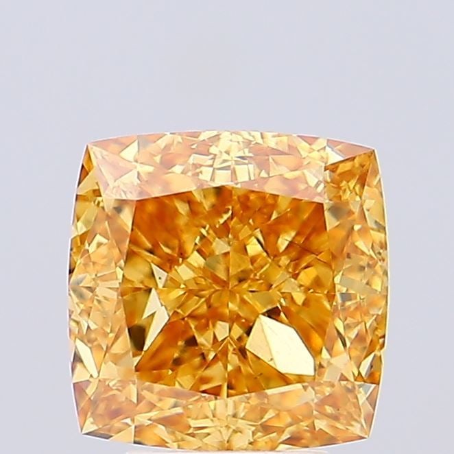 Loose Diamond - CUSHION MODIFIED 4.86ct Fancy Vivid Brownish Yellow VS2