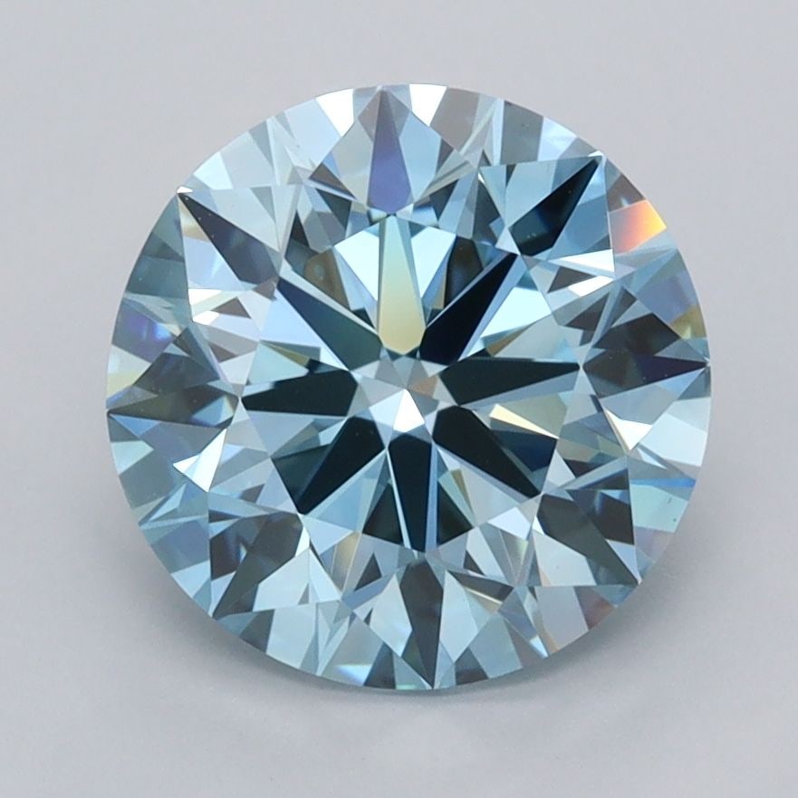 Ideal Loose Diamond - ROUND 3.01ct Fancy Vivid Blue VS1