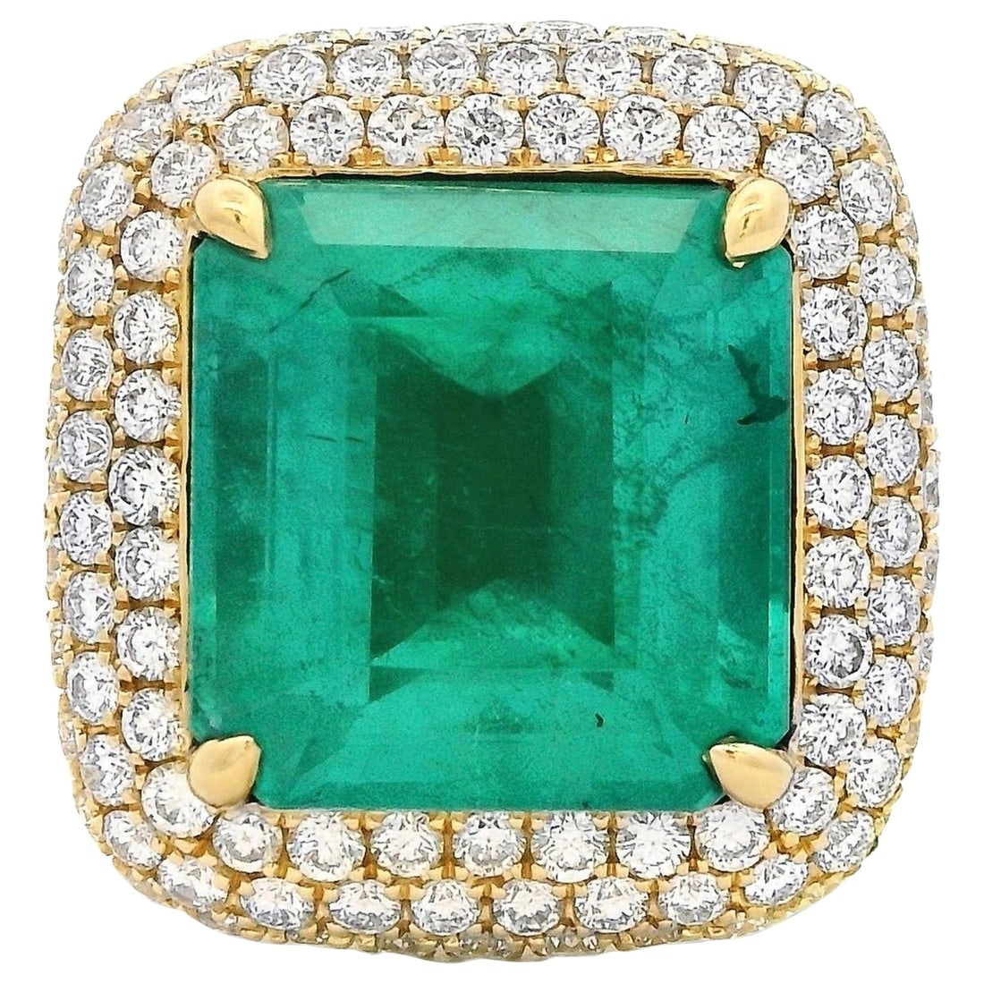 7.98ct GIA Emerald Diamond Ring 18k Gold