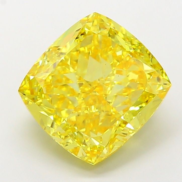 Loose Diamond - CUSHION MODIFIED 7.08ct Fancy Vivid Yellow VS1