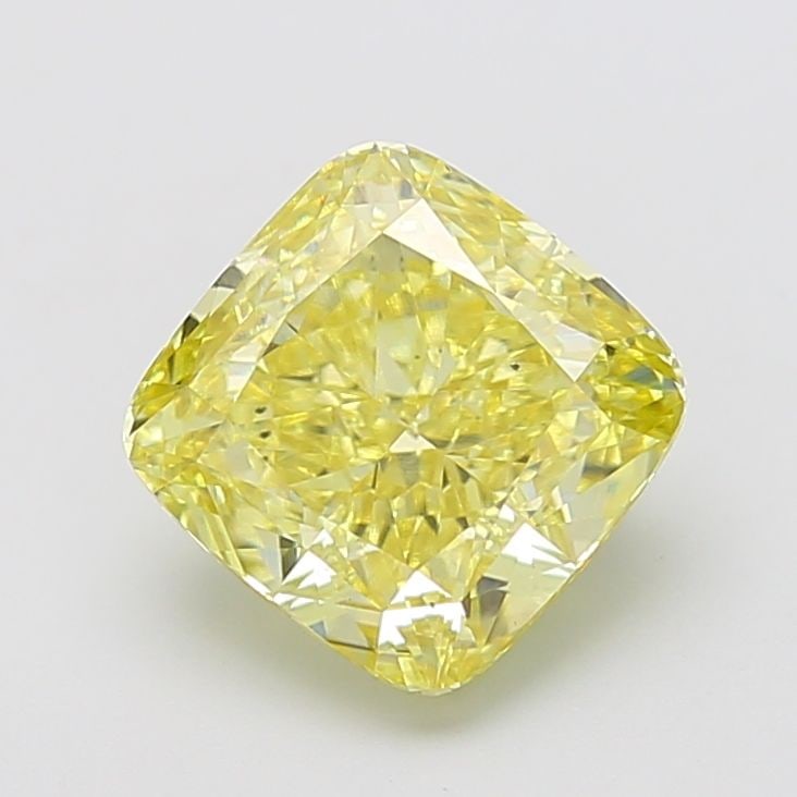 Loose Diamond - CUSHION MODIFIED 4.08ct Fancy Intense Yellow VS2