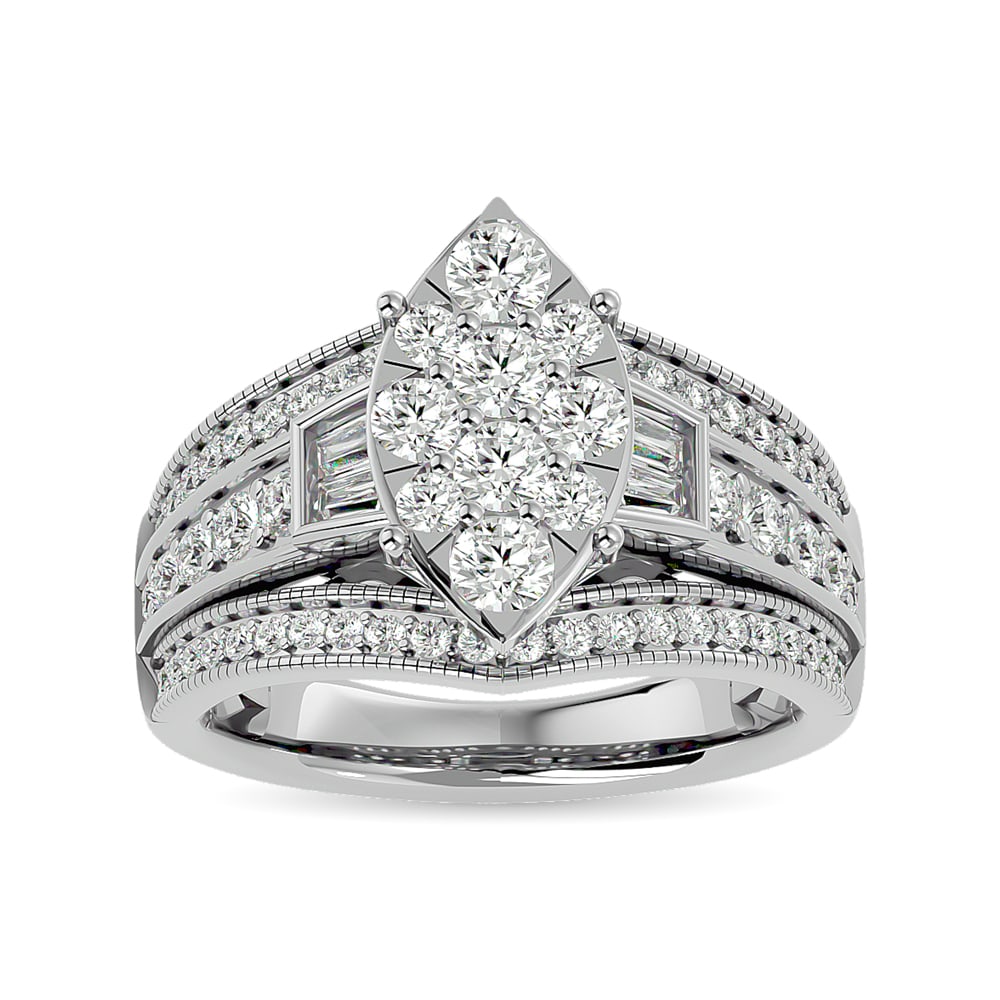 Diamond Engagement Ring 1 1/2 Ct.tw in 14K White Gold