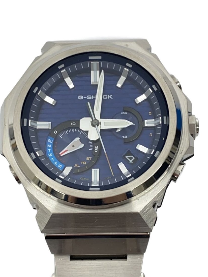 Casio G Shock solar men's wristwatch blue: Casio G Shock solar men's wristwatch blue This CASIO G-SHOCK Solar 2388B-S62W men's wristwatch features a blue case and band, designed for durability and style. The watch is solar-powered and shows sl