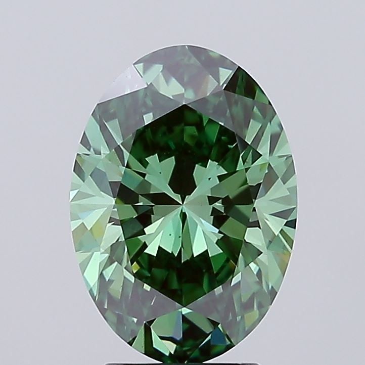 Loose Diamond - OVAL 3.03ct Fancy Vivid Green VS1