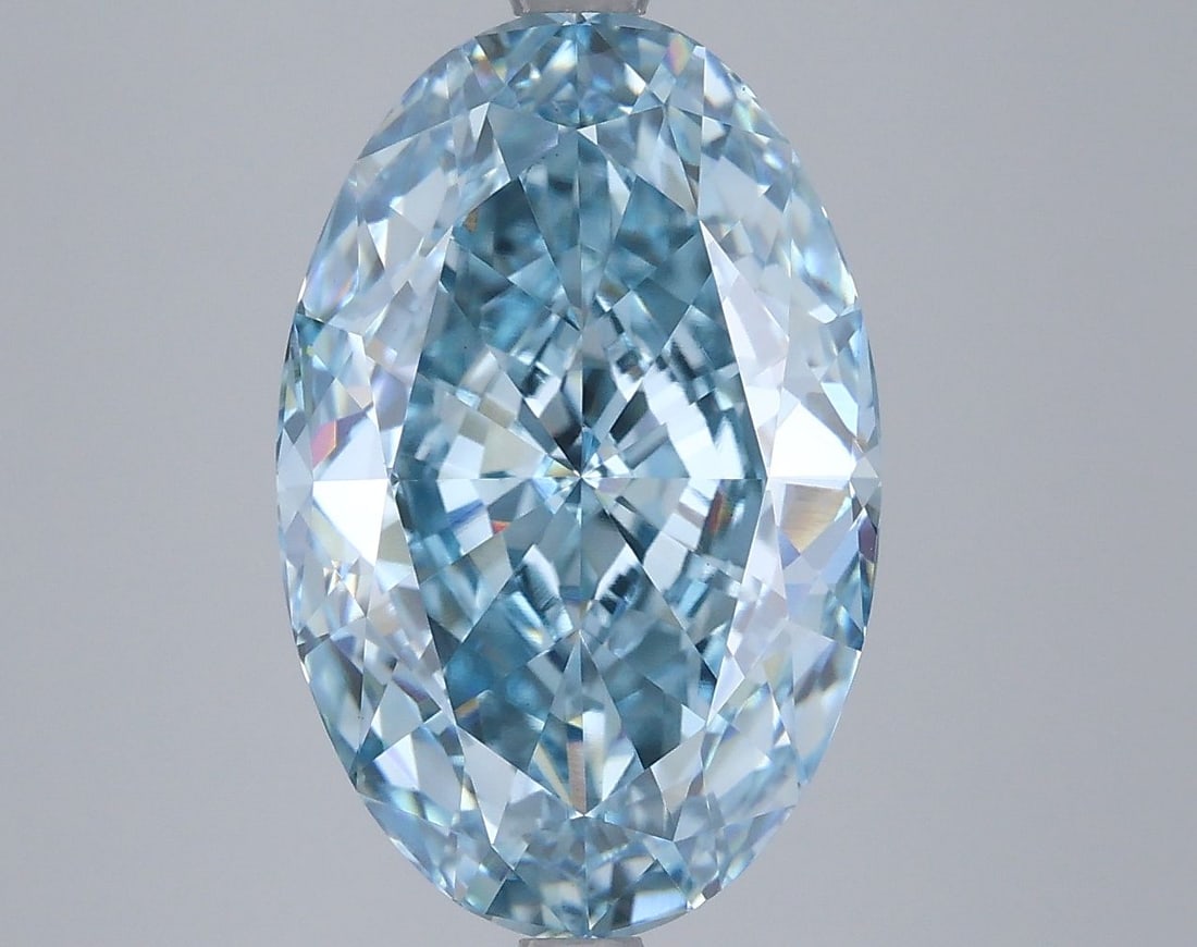 Loose Diamond - OVAL 6.16ct Fancy Vivid Blue VVS2