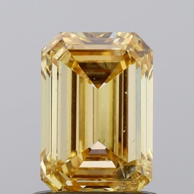 Loose Diamond - EMERALD 1.0ct Fancy Vivid Yellow I1
