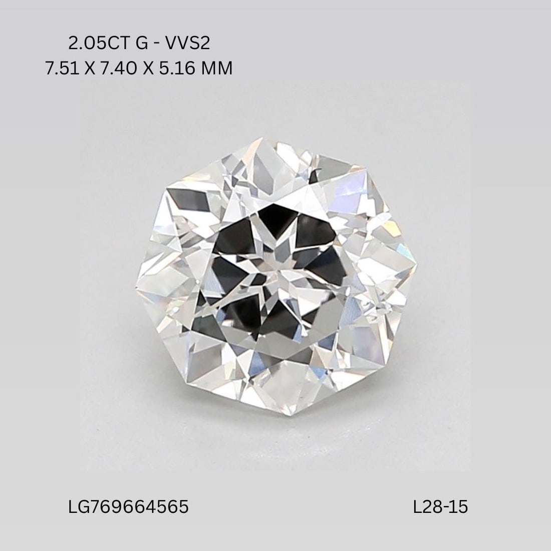 Loose Diamond - OCTAGONAL 2.05ct G VVS2