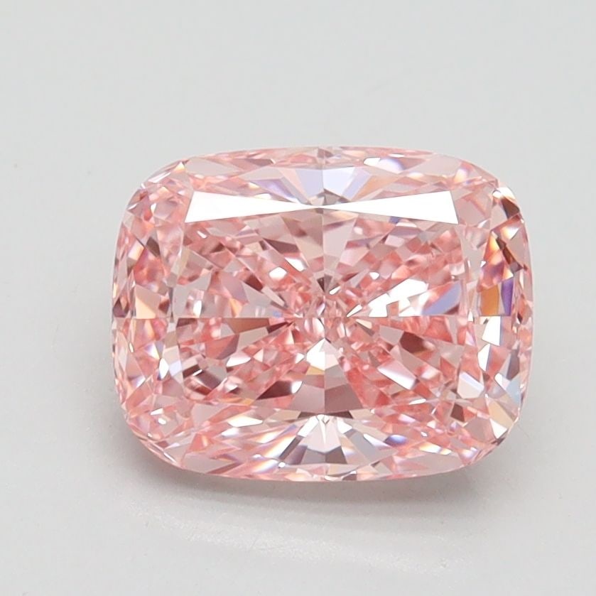 Loose Diamond - CUSHION BRILLIANT 1.69ct Fancy Vivid Pink VVS2: Loose Diamond - CUSHION BRILLIANT 1.69ct Fancy Vivid Pink VVS2 Source: This is a real non-mined Diamond that has been grown in a lab Shape: CUSHION BRILLIANT Carats: 1.69 Color: Fancy Vivid Pink Certi